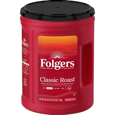 Folgers Classic Decaf ground coffee is also versatile; you can brew it in a wide range of home coffee makers. . Walmart folgers
